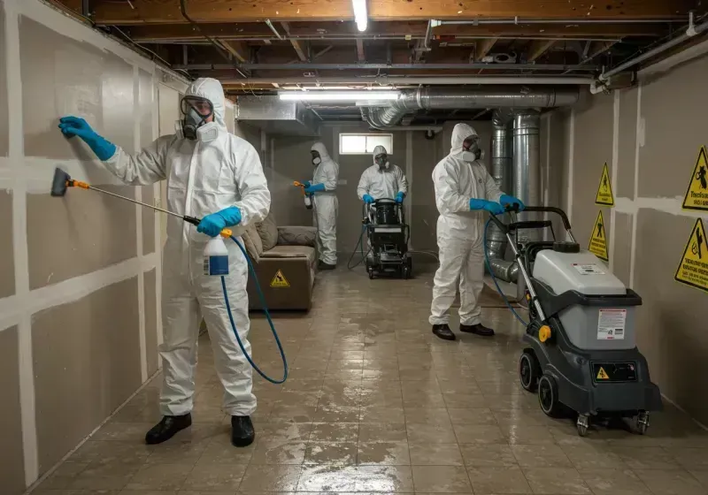 Basement Moisture Removal and Structural Drying process in Stanhope, NJ